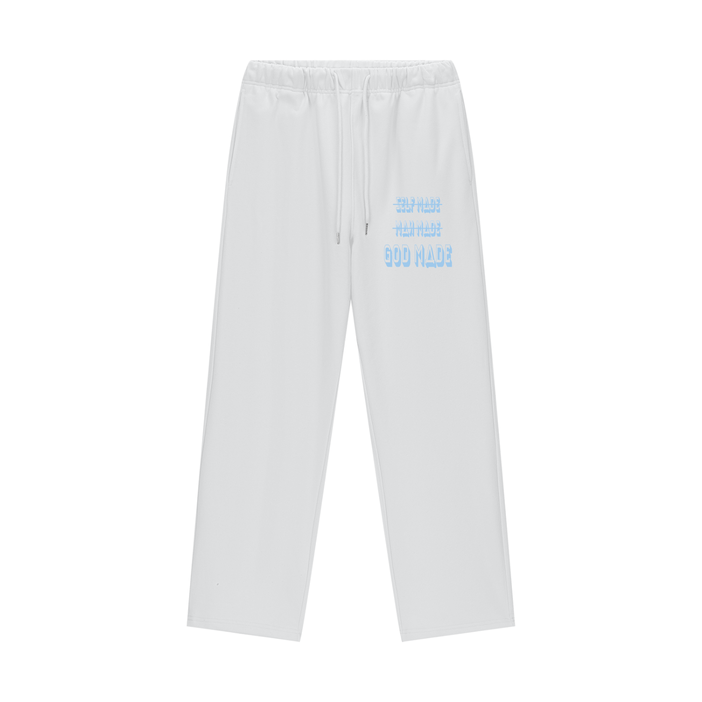 "GOD MADE" - CAROLINA BLUE - Heavyweight Fleece Straight Leg Pants