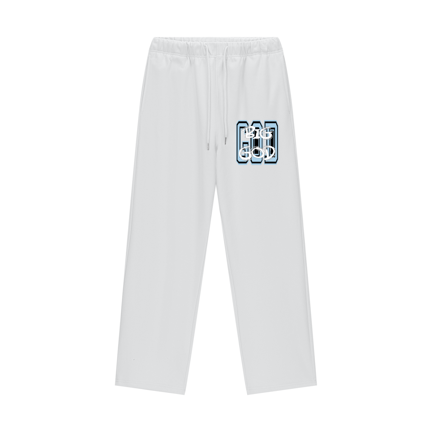 "BIG GOD" - CAROLINA BLUE - Heavyweight Fleece Straight Leg Pants