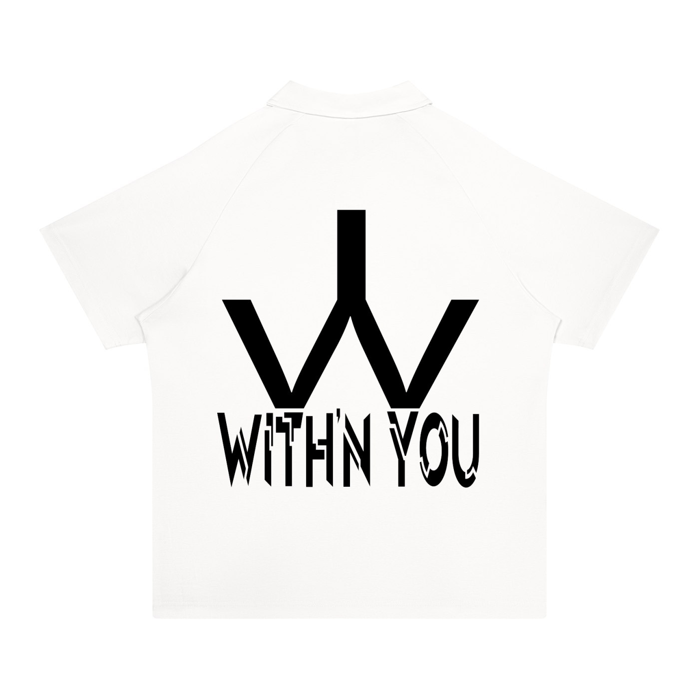 "WITH'N YOU" LOGO - BLACK - Unisex Regular Fit Polo Shirt