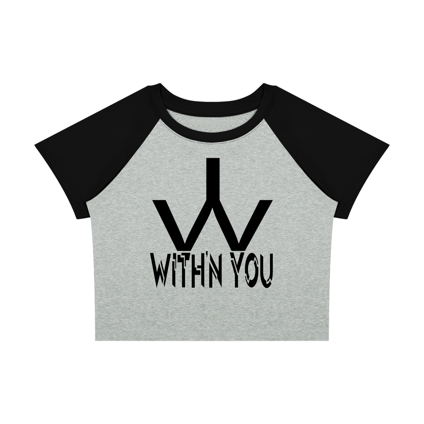 "WITH'N YOU" LOGO - BLACK - Women’s Raglan Color Block Baby T-Shirt