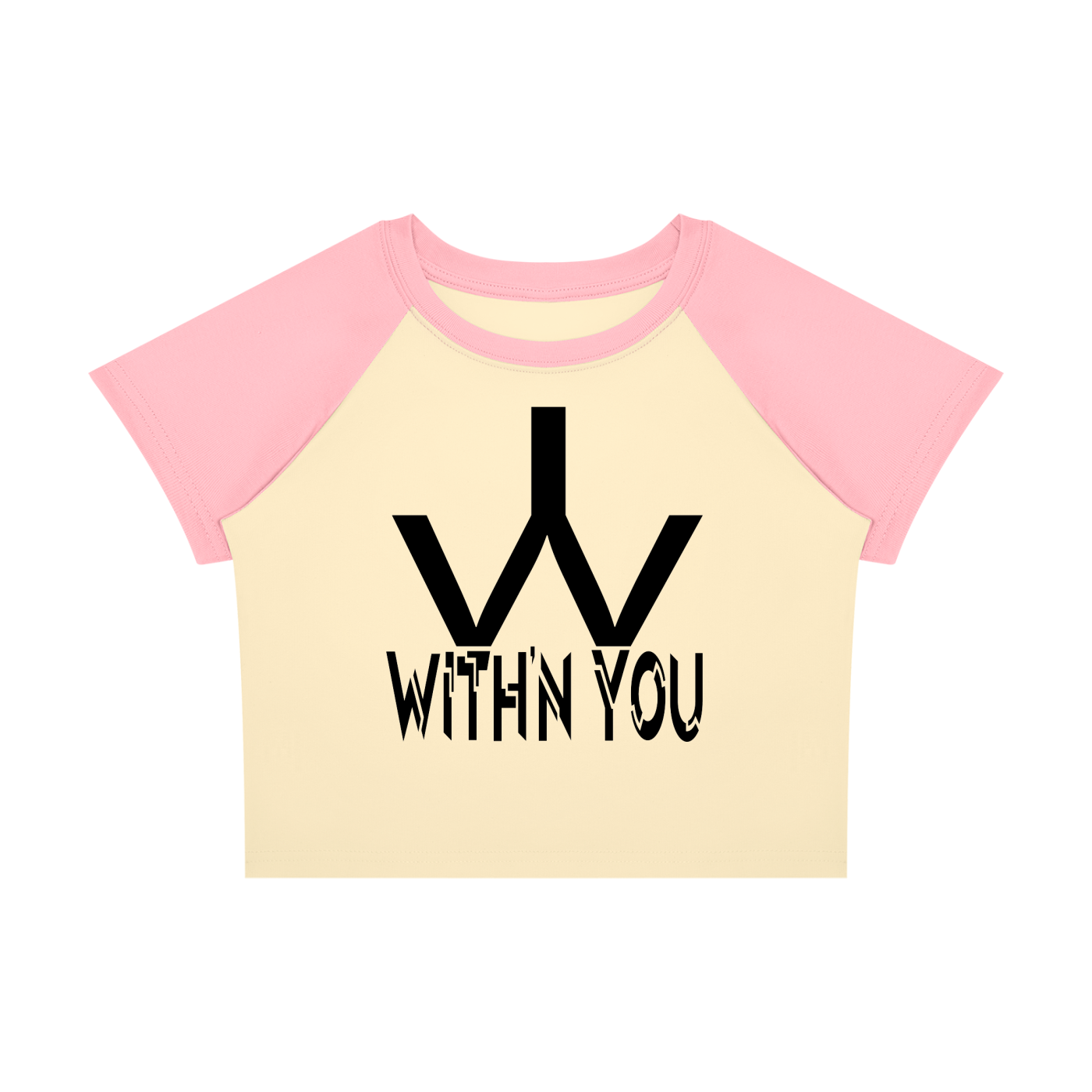 "WITH'N YOU" LOGO - BLACK - Women’s Raglan Color Block Baby T-Shirt