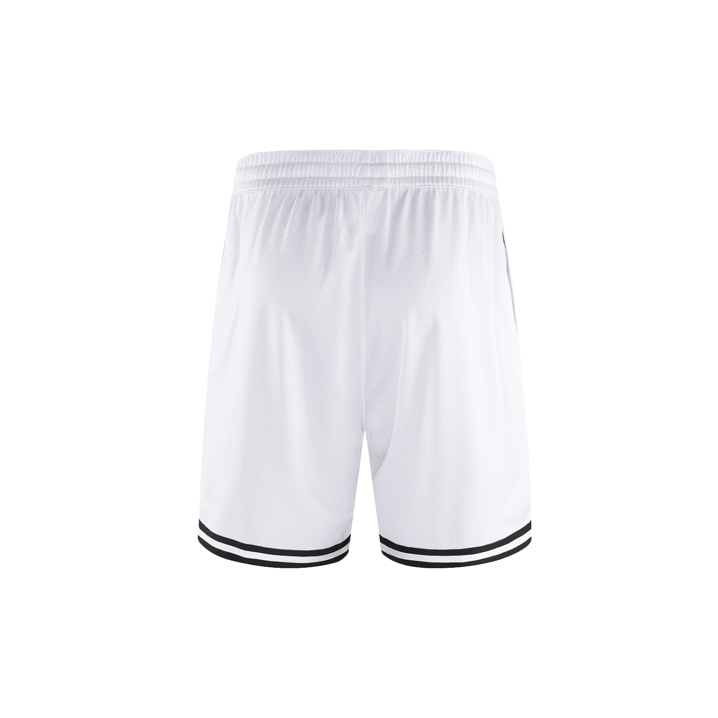 "WITH'N YOU" LOGO - WHITE - Classic Stripe Trim Basketball Shorts