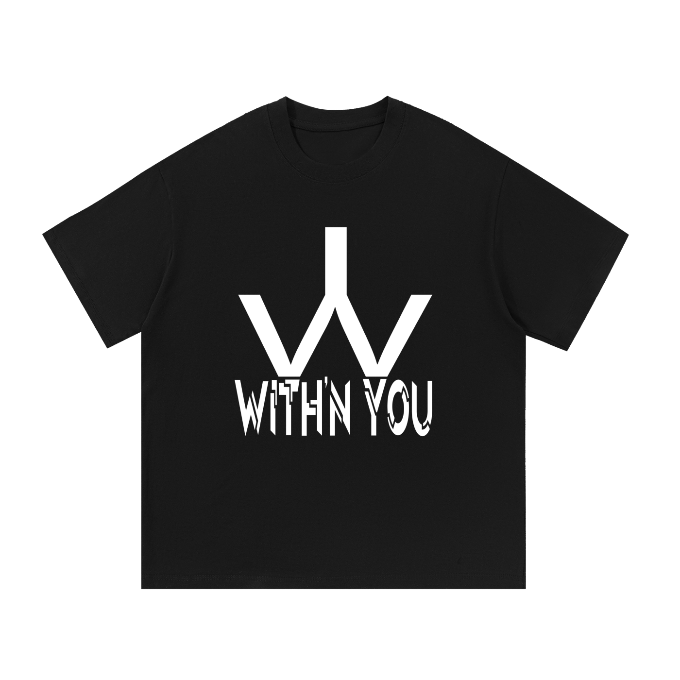 Heavy "WITH'N YOU" LOGO - White - Essential Cotton T-Shirt