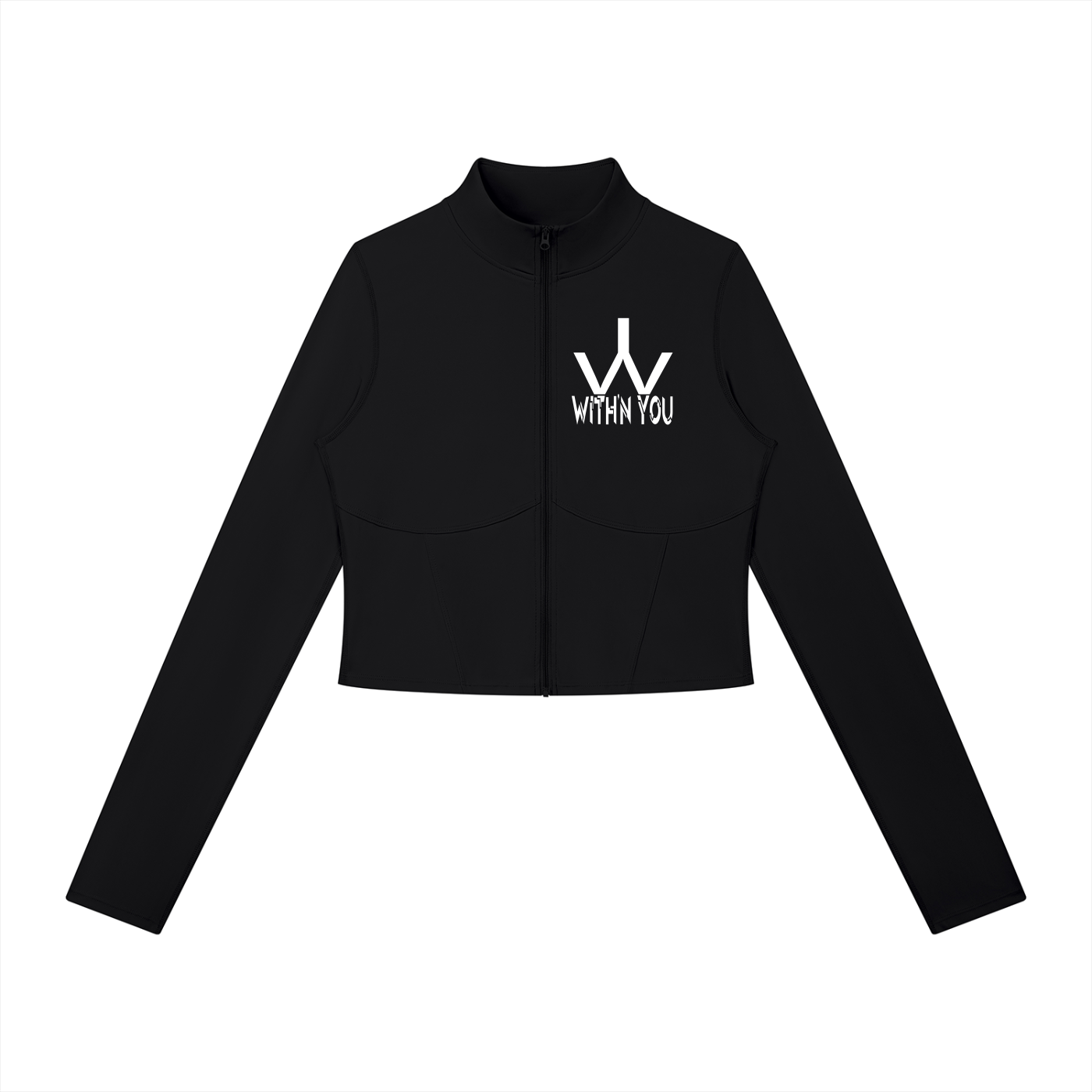 "WITH'N YOU" LOGO - WHITE - Women’s Full-Zip Sports Jacket