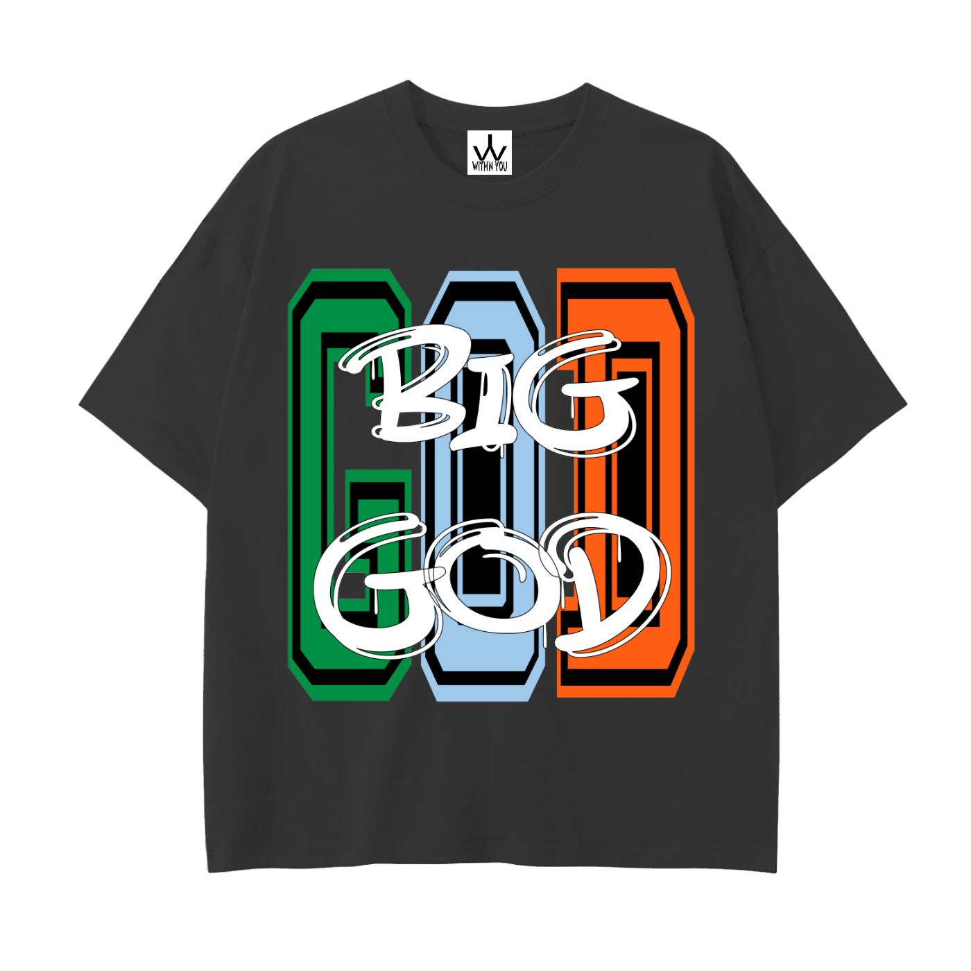 "BIG GOD" - COLORS 2 - Drop Shoulder Cotton T-Shirt