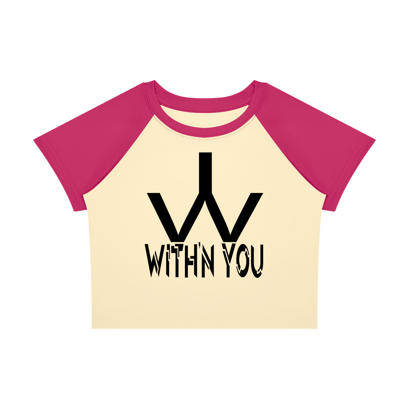 "WITH'N YOU" LOGO - BLACK - Women’s Raglan Color Block Baby T-Shirt