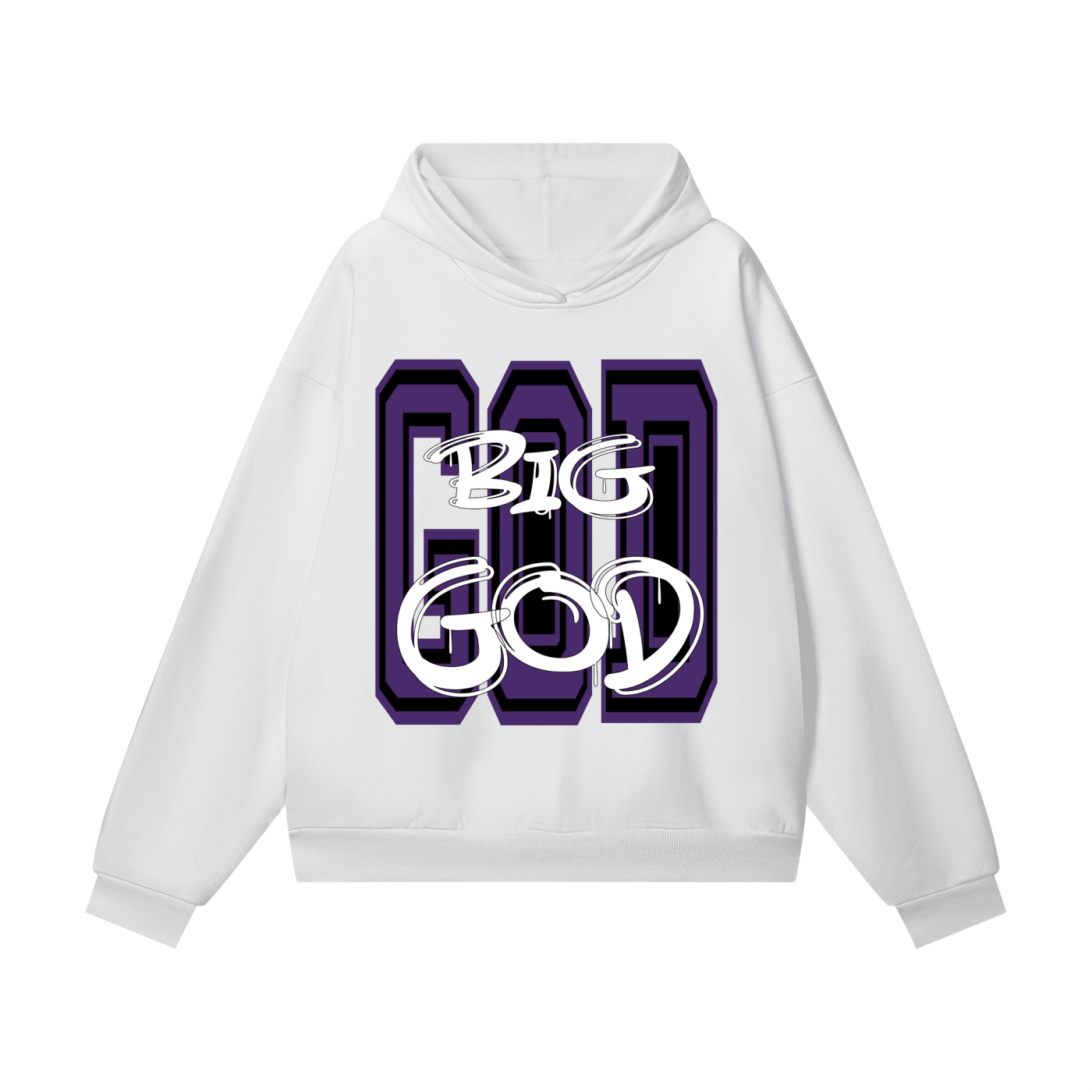 "BIG GOD" - PURPLE - Heavyweight Hidden Pocket Fleece Hoodie