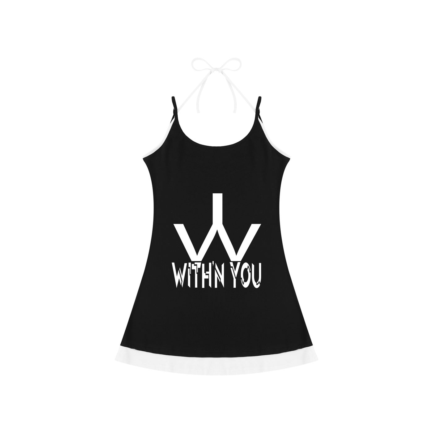 "WITH'N YOU" LOGO - WHITE - Women’s Color Block Sleeveless Dress