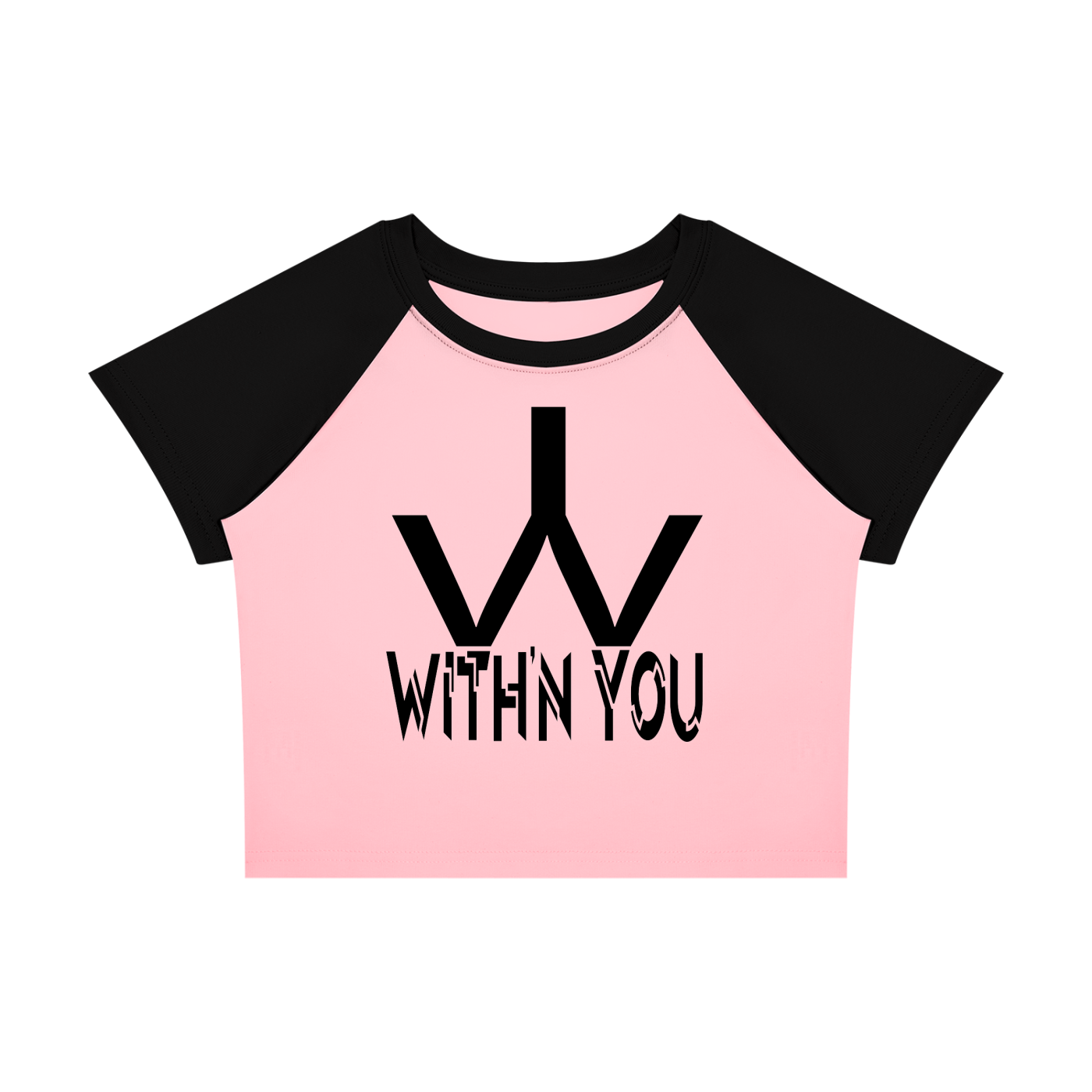 "WITH'N YOU" LOGO - BLACK - Women’s Raglan Color Block Baby T-Shirt