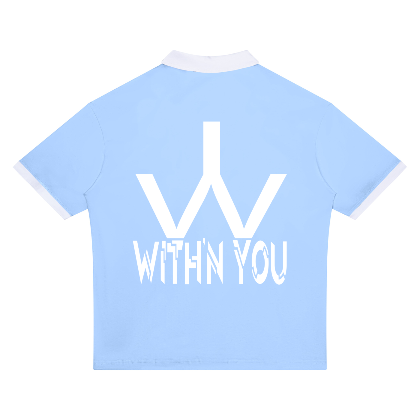 "WITH'N YOU" LOGO - WHITE - Unisex Color Block Polo Shirt
