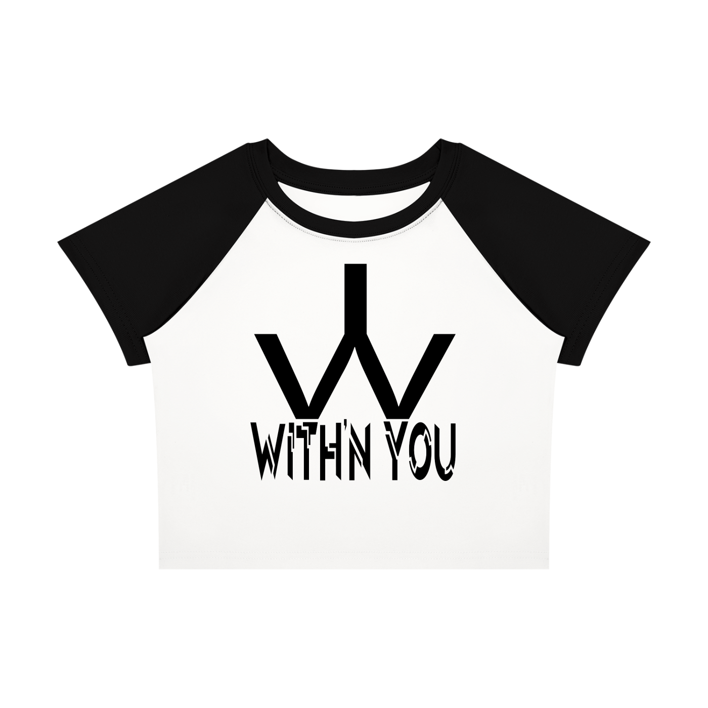 "WITH'N YOU" LOGO - BLACK - Women’s Raglan Color Block Baby T-Shirt