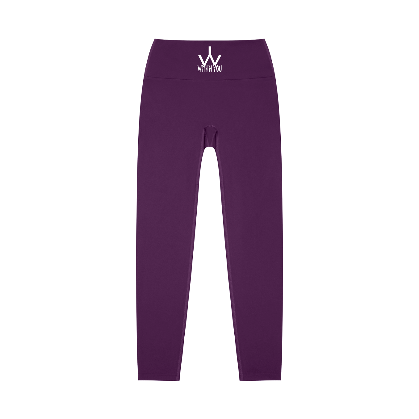 "WITH'N YOU" LOGO - WHITE - High-Waisted Yoga Leggings