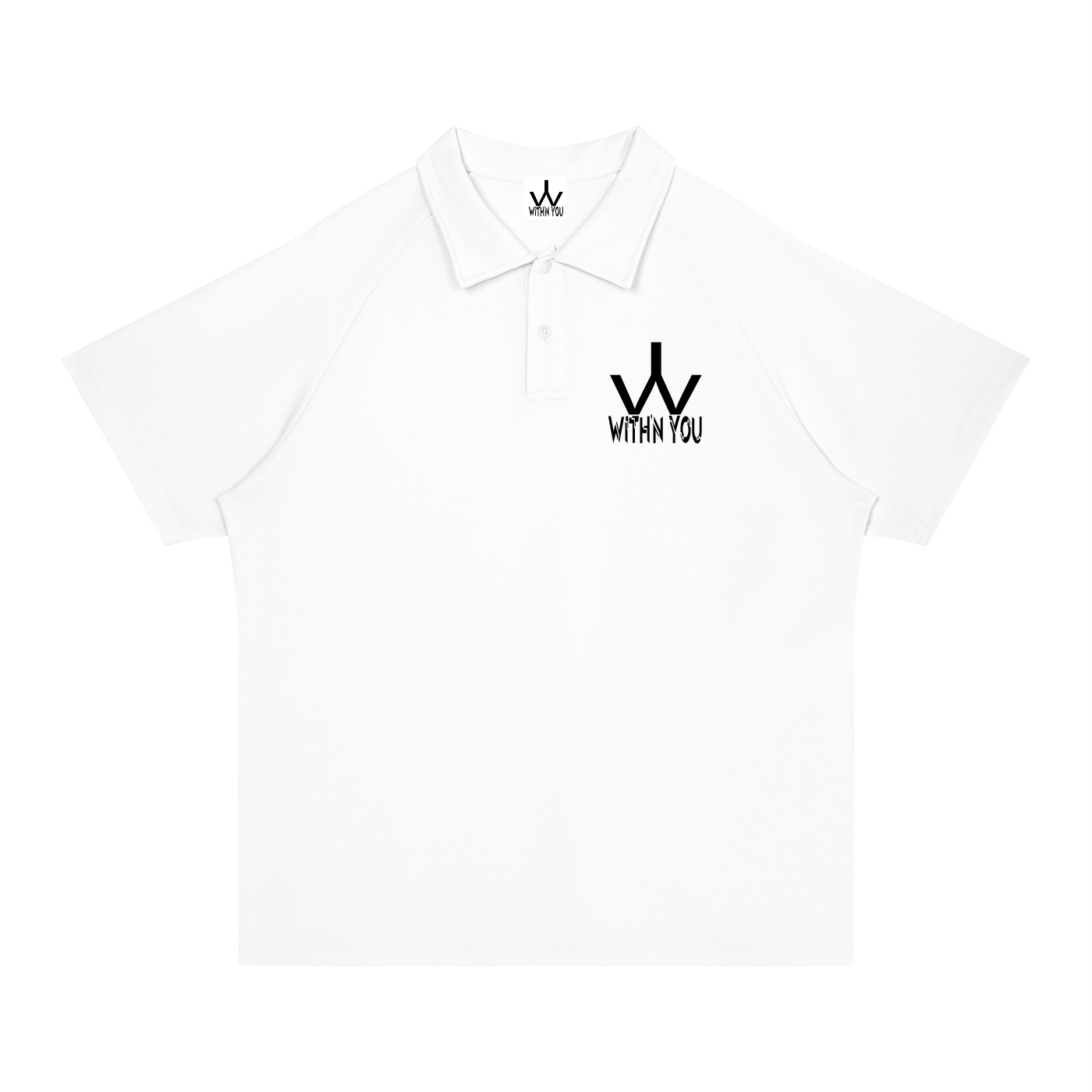"WITH'N YOU" LOGO - BLACK - Unisex Regular Fit Polo Shirt