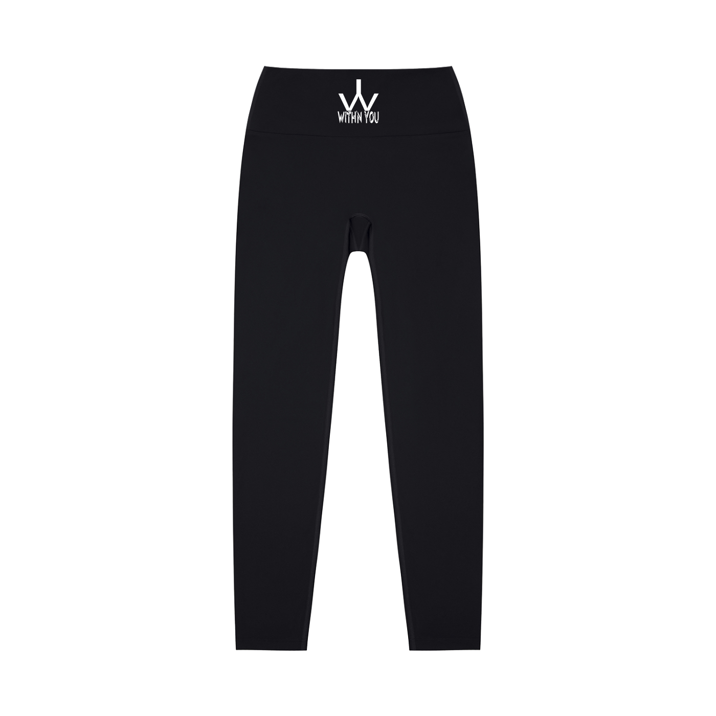 "WITH'N YOU" LOGO - WHITE - High-Waisted Yoga Leggings