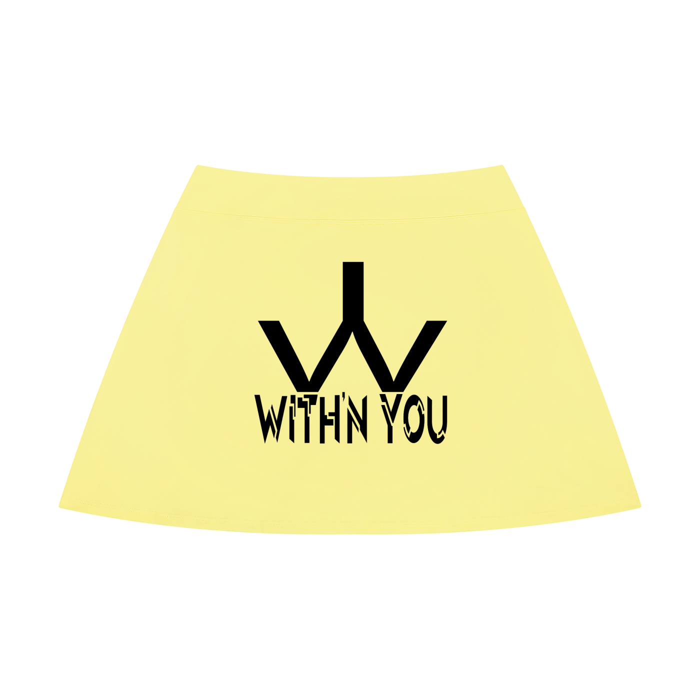 "WITH'N YOU" LOGO - BLACK - Women’s High Rise A-Line Skirt