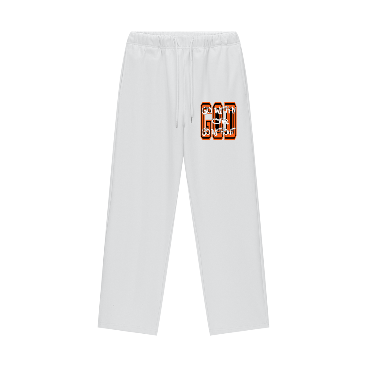 "GO WITH'N" - ORANGE - Heavyweight Fleece Straight Leg Pants