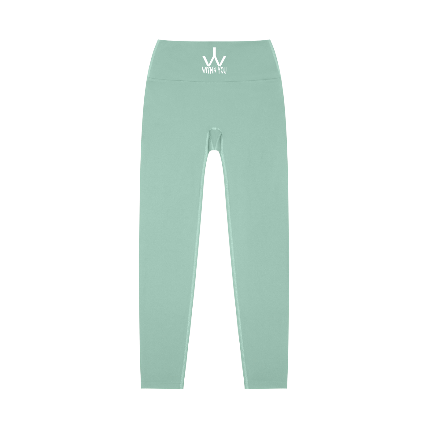 "WITH'N YOU" LOGO - WHITE - High-Waisted Yoga Leggings