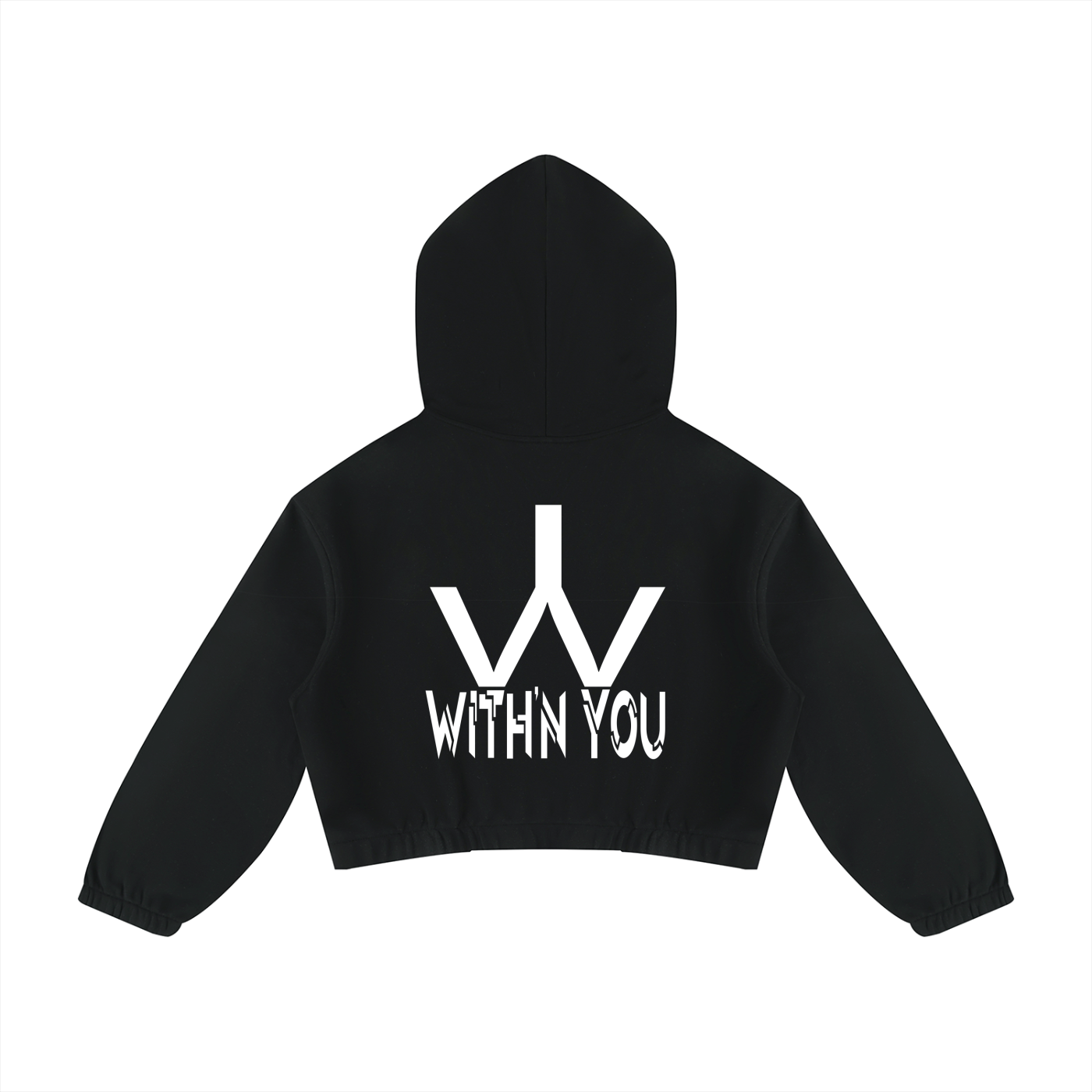 "WITH'N YOU" LOGO - WHITE - Women’s Boxy Quarter-Zip Hoodie