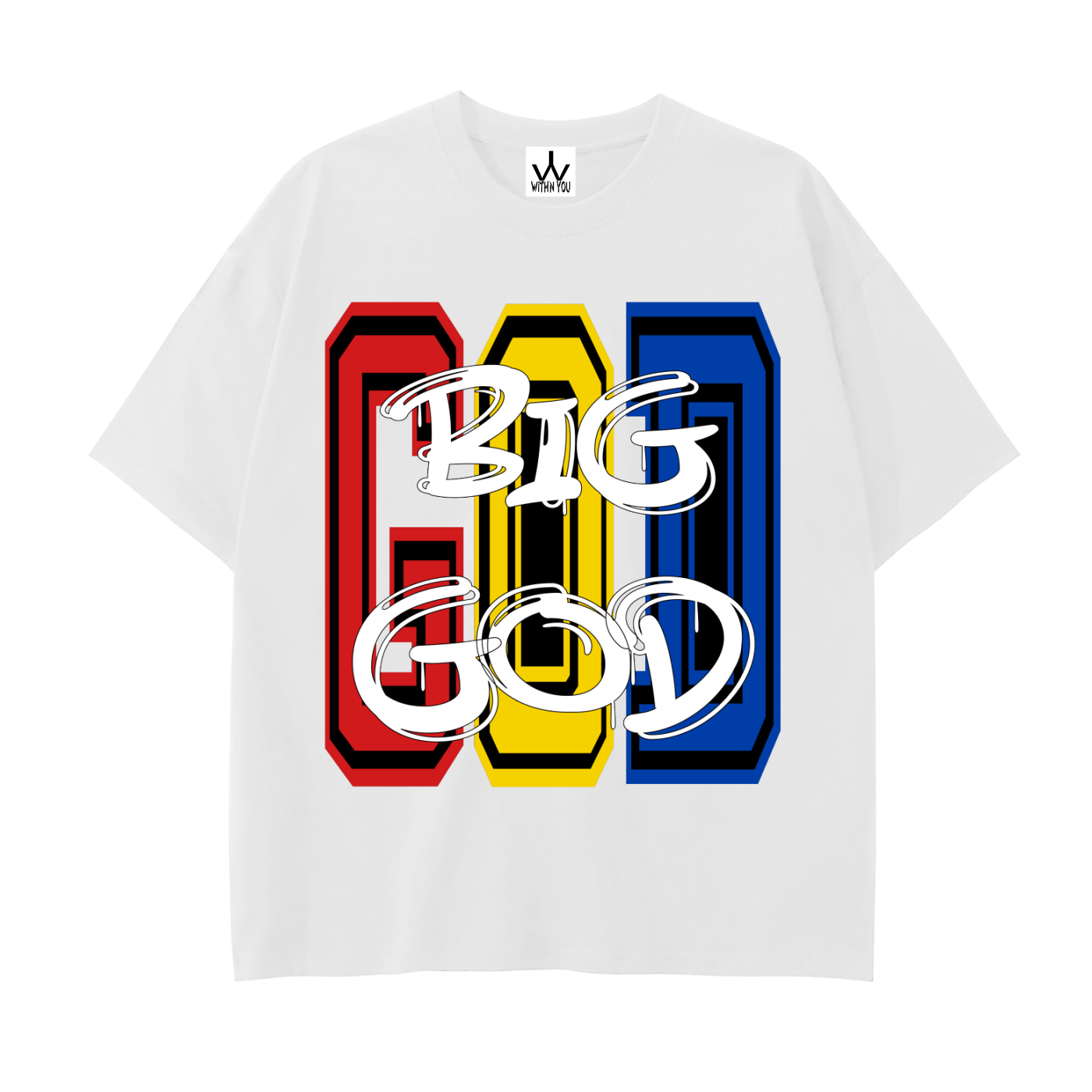 "BIG GOD" - COLORS 1 - Drop Shoulder Cotton T-Shirt