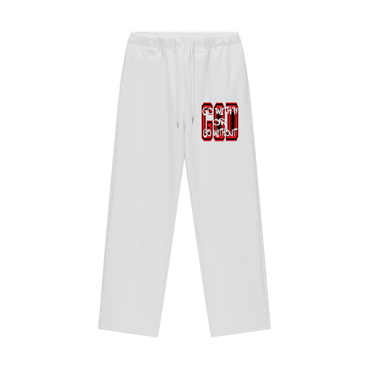 "GO WITH'N" - RED - Heavyweight Fleece Straight Leg Pants