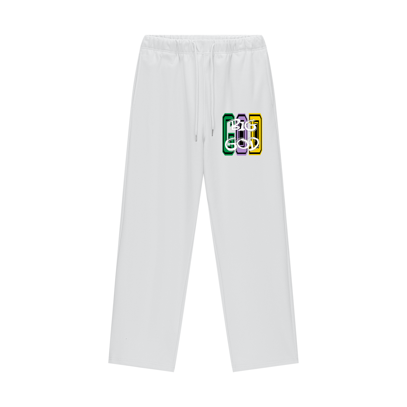 "BIG GOD" - MARDI GRAS - Heavyweight Fleece Straight Leg Pants