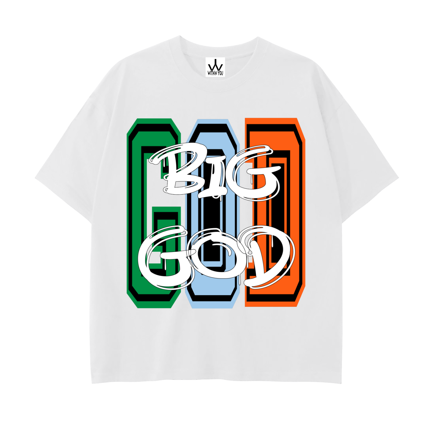 "BIG GOD" - COLORS 2 - Drop Shoulder Cotton T-Shirt