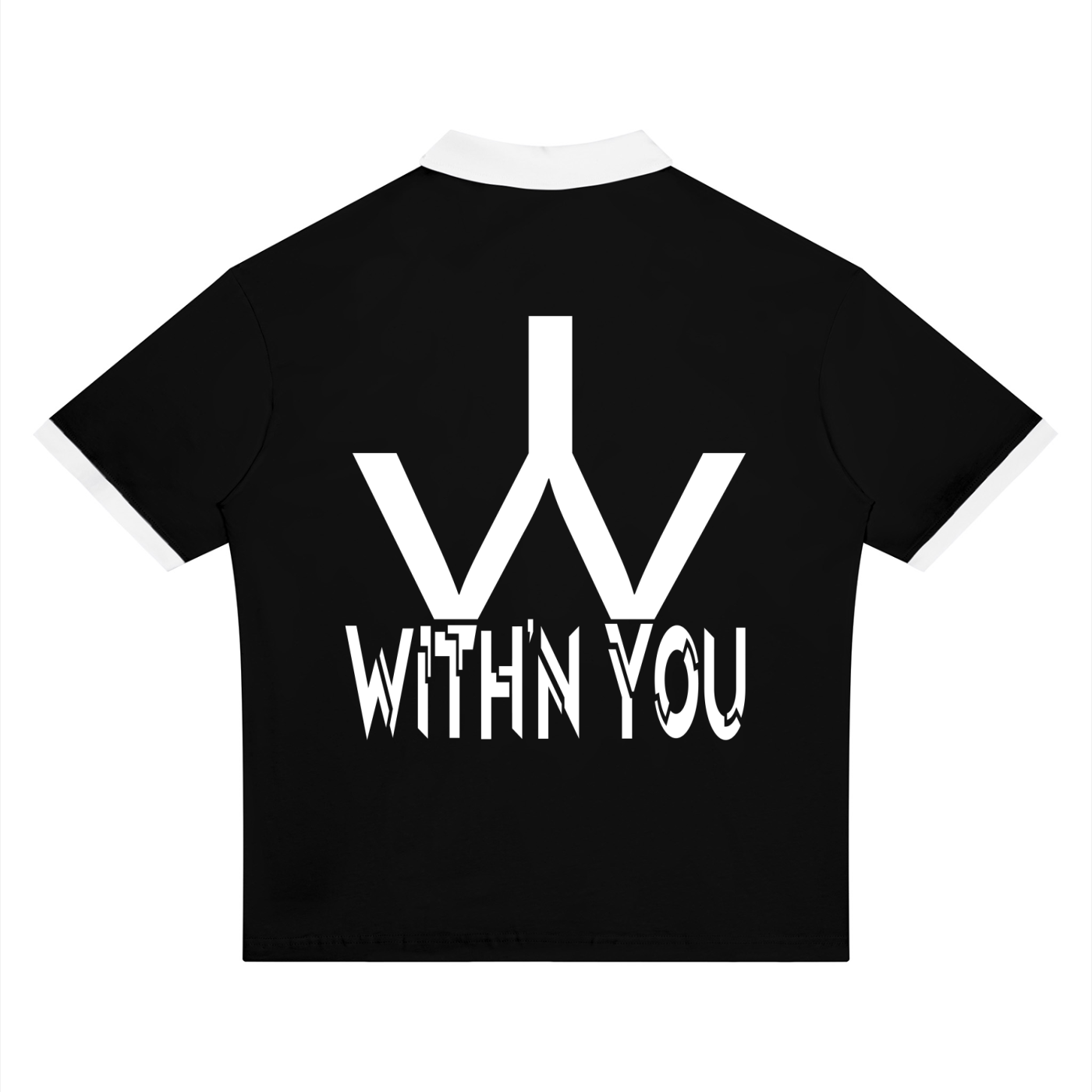 "WITH'N YOU" LOGO - WHITE - Unisex Color Block Polo Shirt