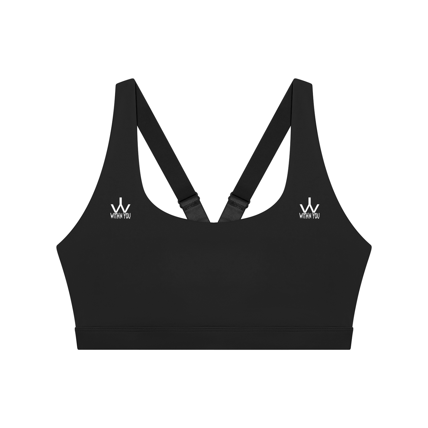 "WITH'N YOU" LOGO - WHITE - Women’s Yoga Sports Bra