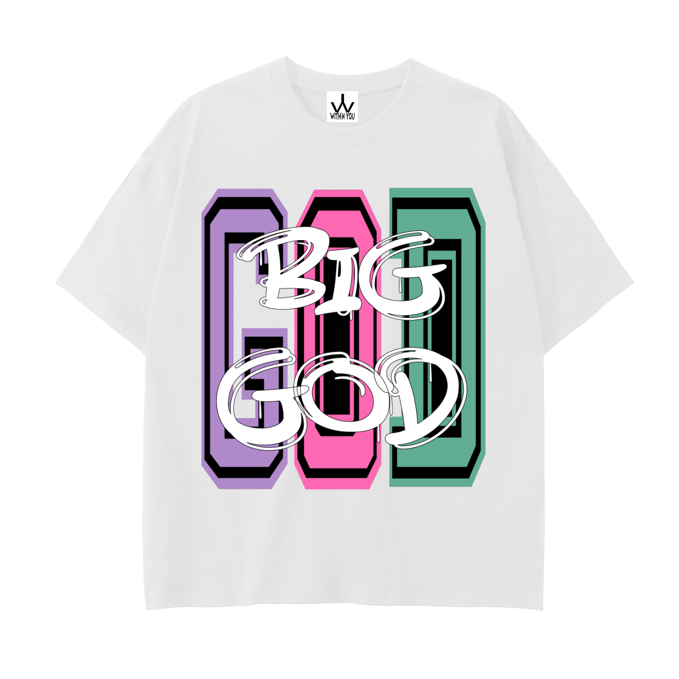 "BIG GOD" - COLORS 3 - Drop Shoulder Cotton T-Shirt
