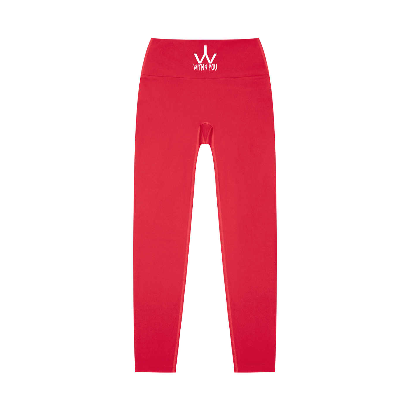 "WITH'N YOU" LOGO - WHITE - High-Waisted Yoga Leggings
