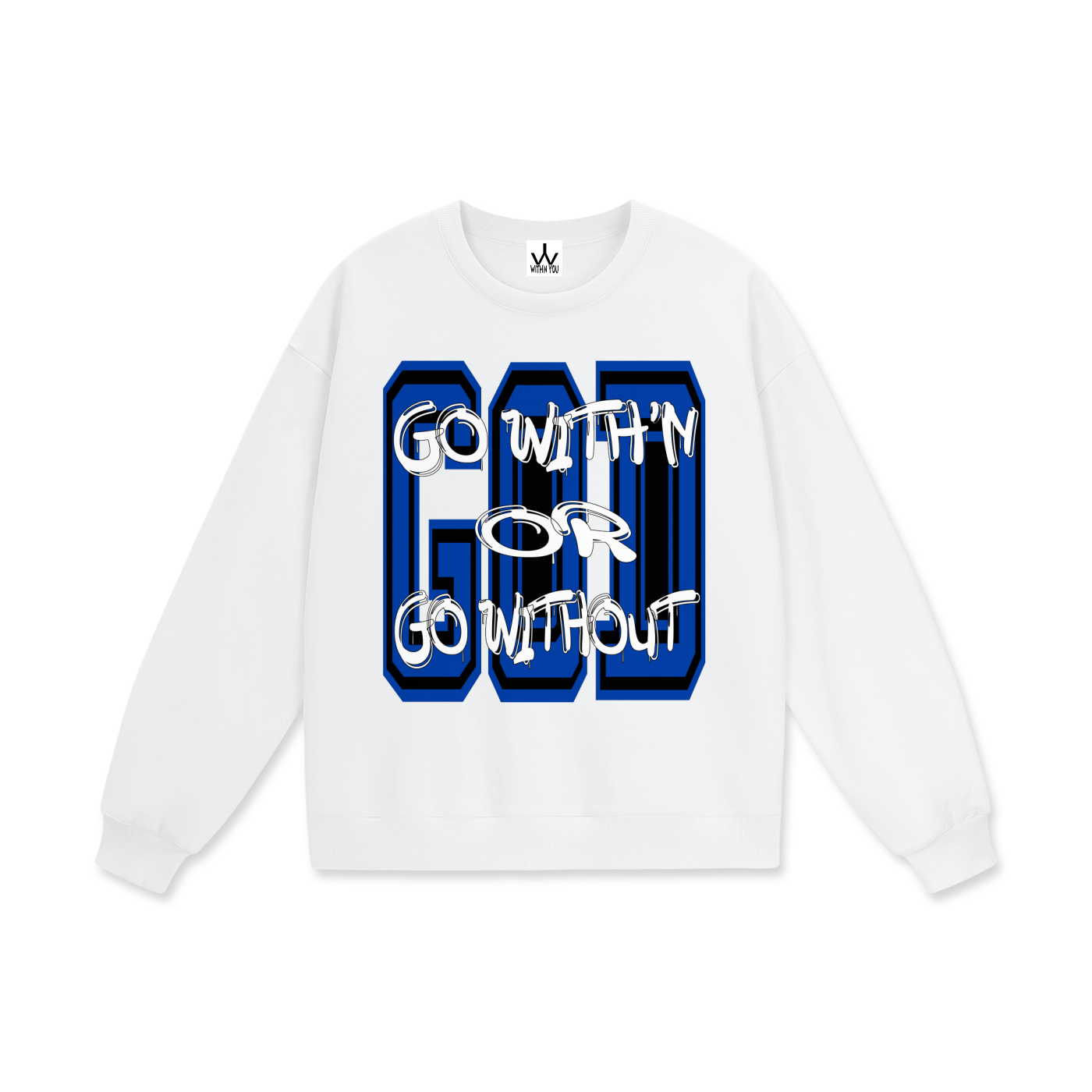 "GO WITH'N" - BLUE - Heavyweight Drop Shoulder Sweatshirt