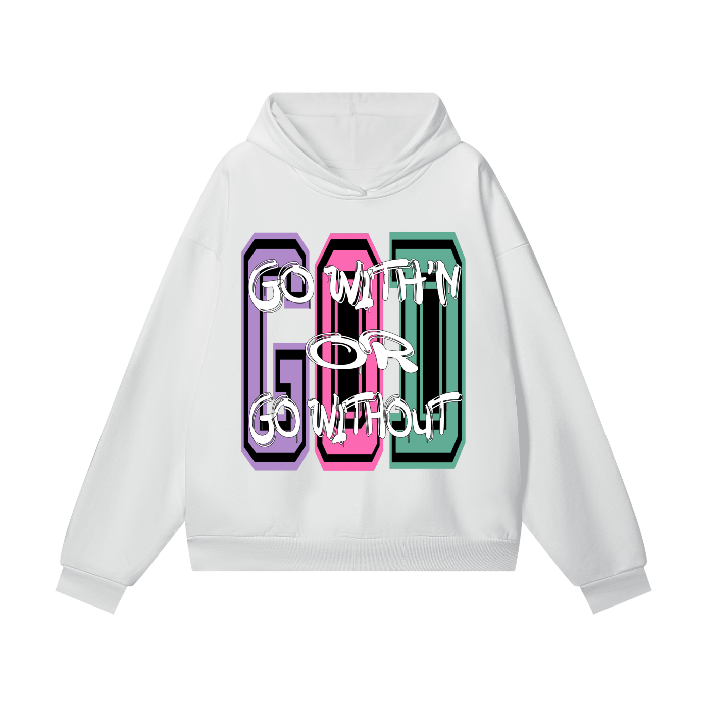 "GO WITH'N" - COLORS 3 - Heavyweight Hidden Pocket Fleece Hoodie