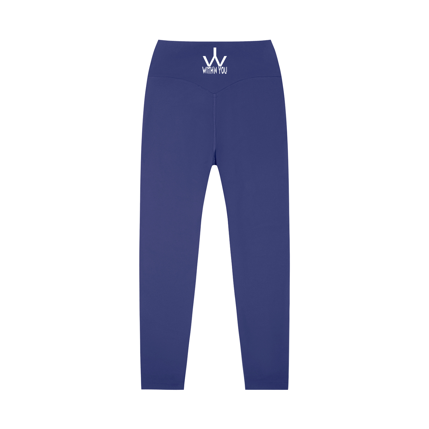 "WITH'N YOU" LOGO - WHITE - High-Waisted Yoga Leggings