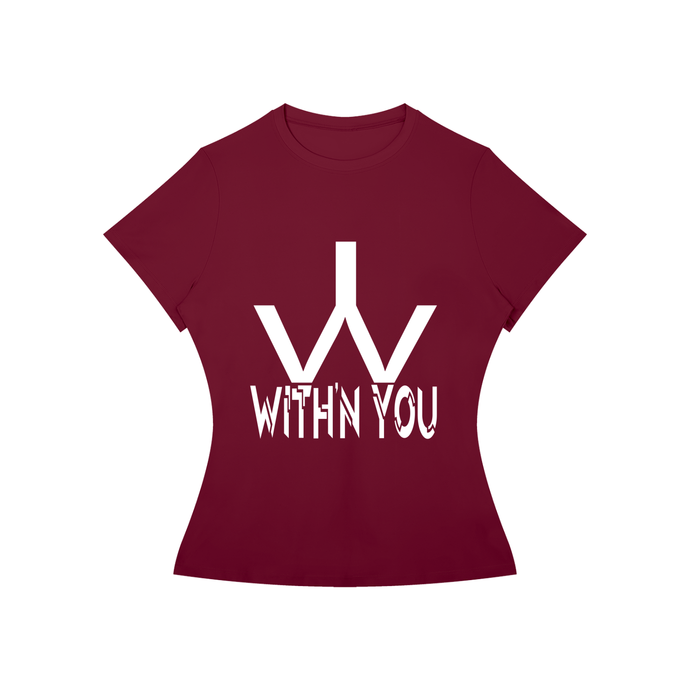 "WITH'N YOU" LOGO - WHITE - Women’s Slim Fit Performance T-Shirt