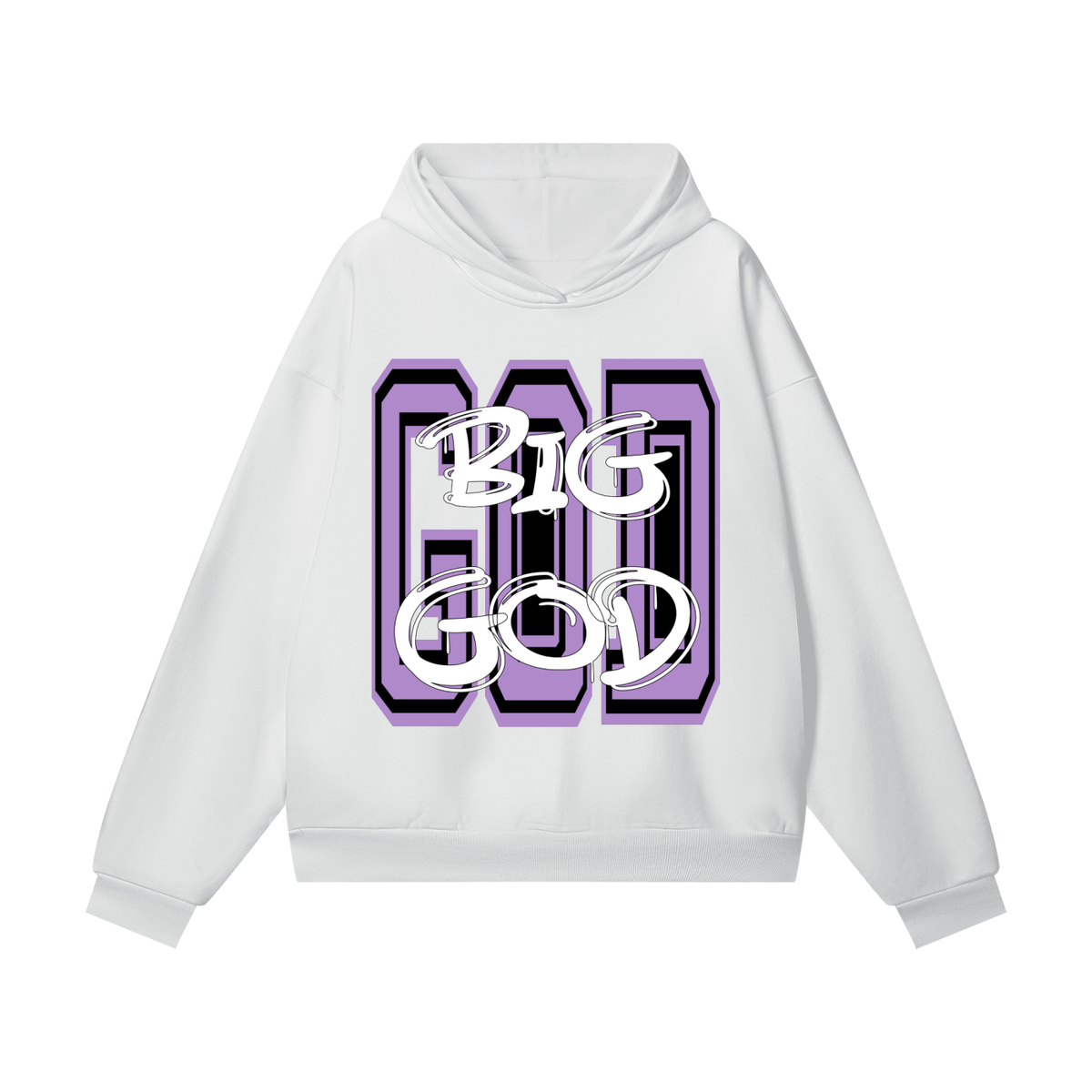 "BIG GOD" - PURPLE - Heavyweight Hidden Pocket Fleece Hoodie