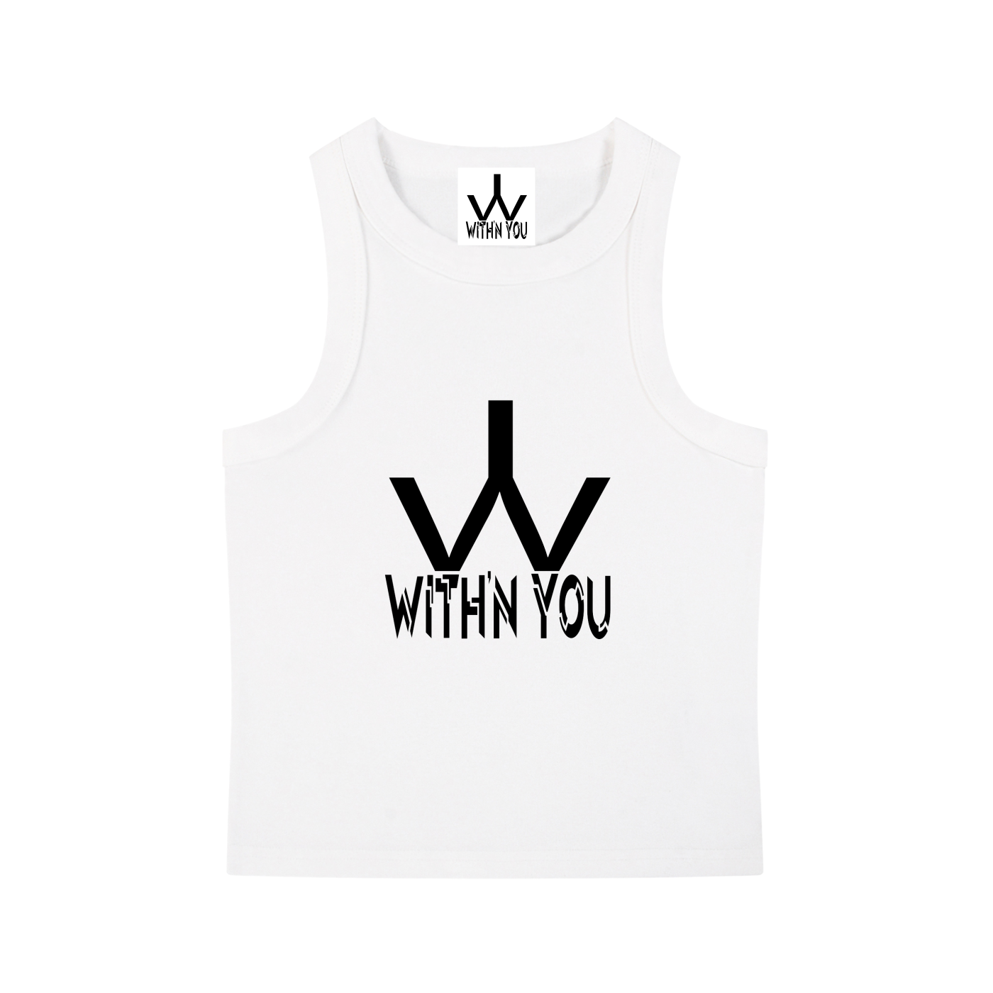 "WITH'N YOU" LOGO - BLACK - Snow Washed Tank Top