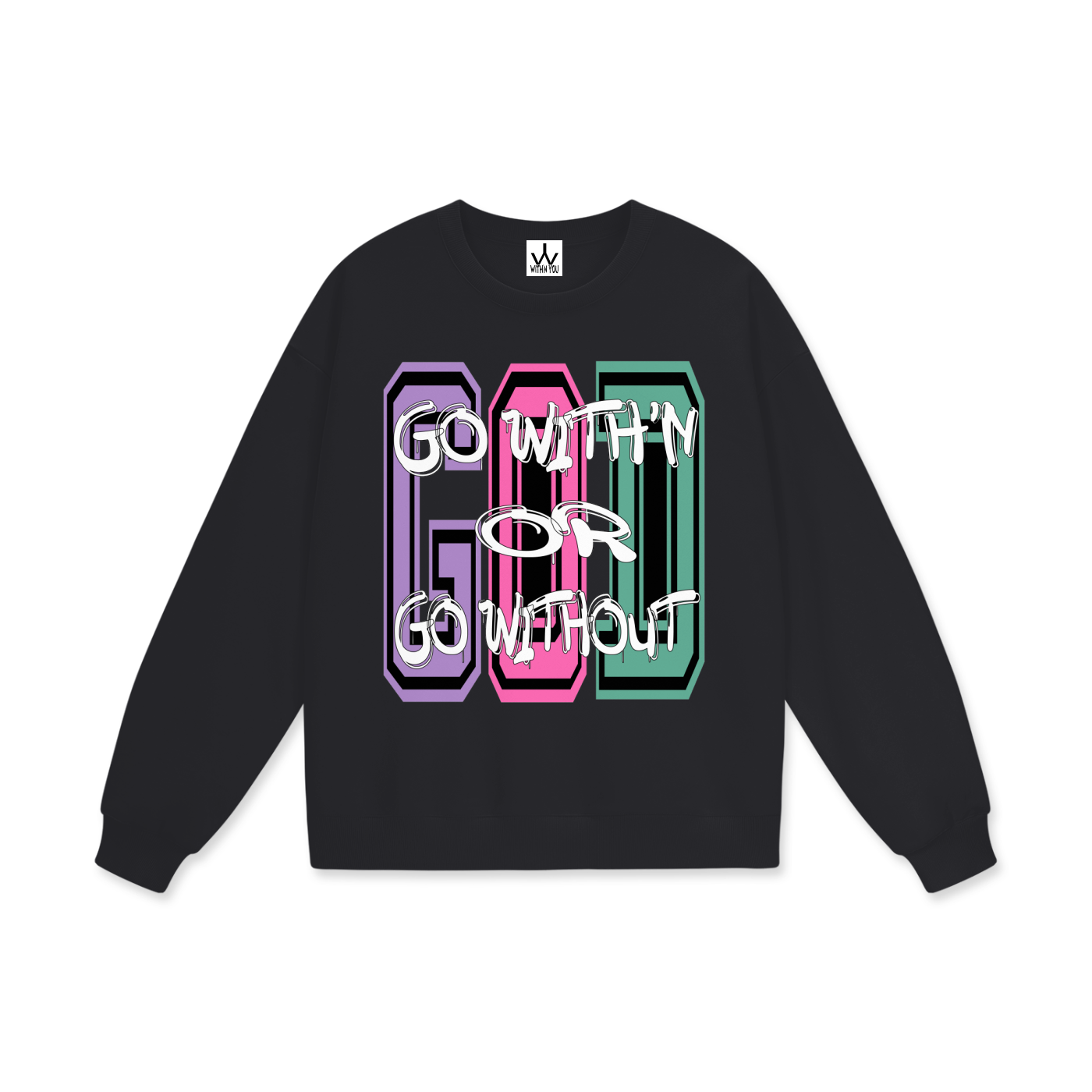"GO WITH'N" - COLORS 3 - Heavyweight Drop Shoulder Sweatshirt