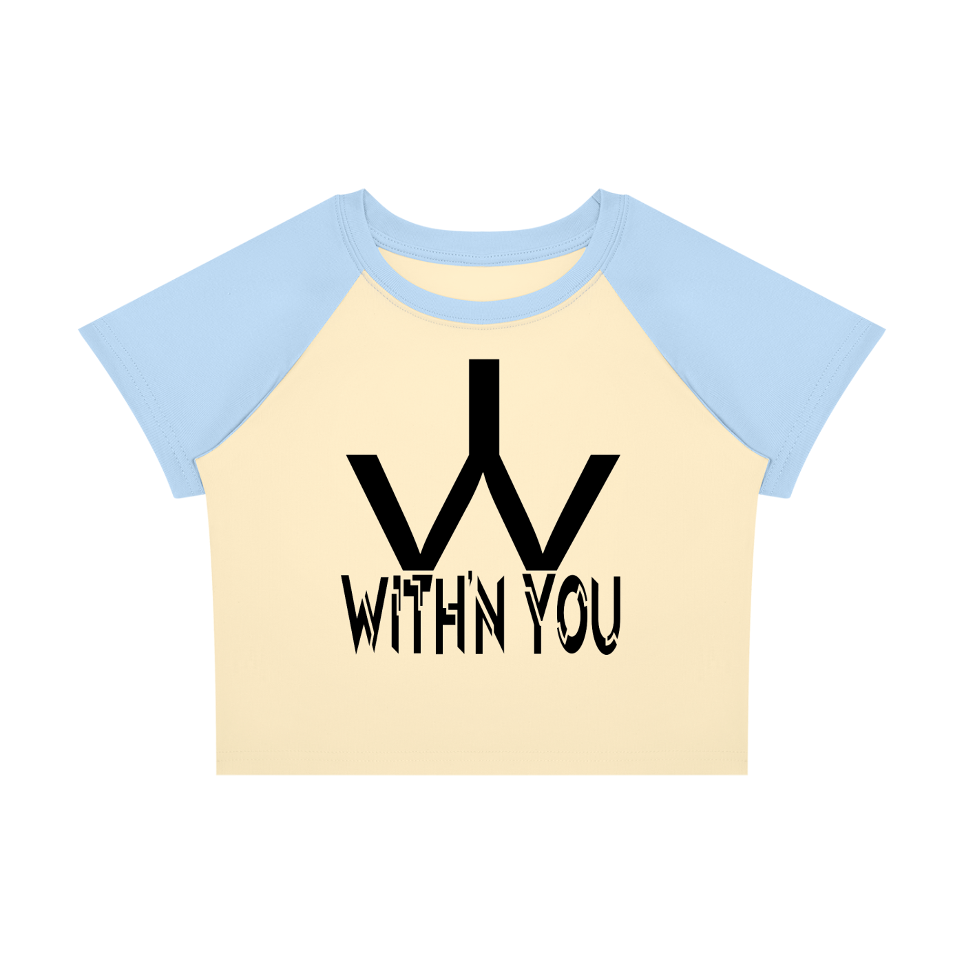 "WITH'N YOU" LOGO - BLACK - Women’s Raglan Color Block Baby T-Shirt