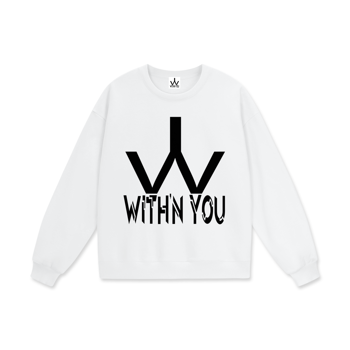 "WITH'N YOU" LOGO - BLACK - Heavyweight Drop Shoulder Sweatshirt
