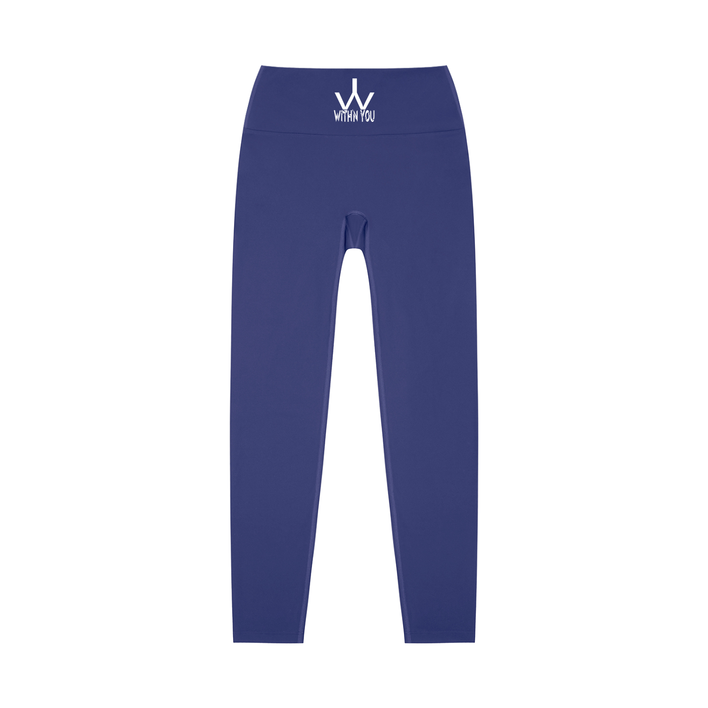 "WITH'N YOU" LOGO - WHITE - High-Waisted Yoga Leggings