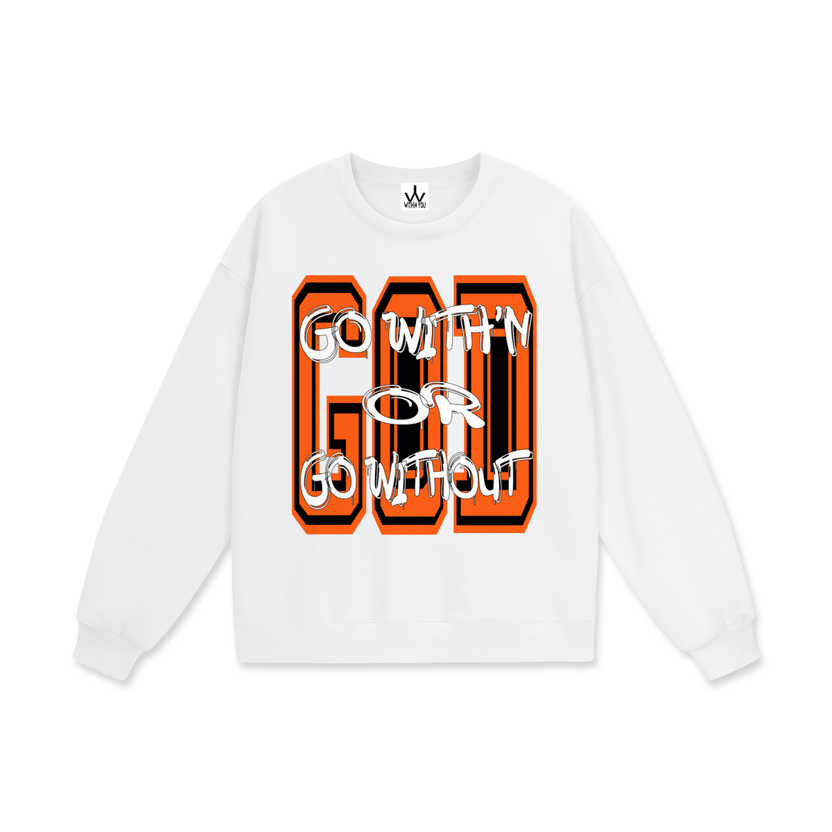 "GO WITH'N" - ORANGE - Heavyweight Drop Shoulder Sweatshirt