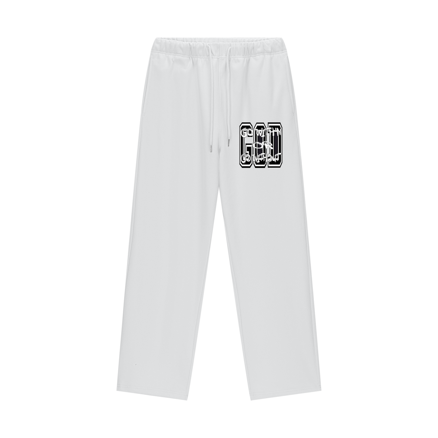 "GO WITH'N" - BLACK - Heavyweight Fleece Straight Leg Pants