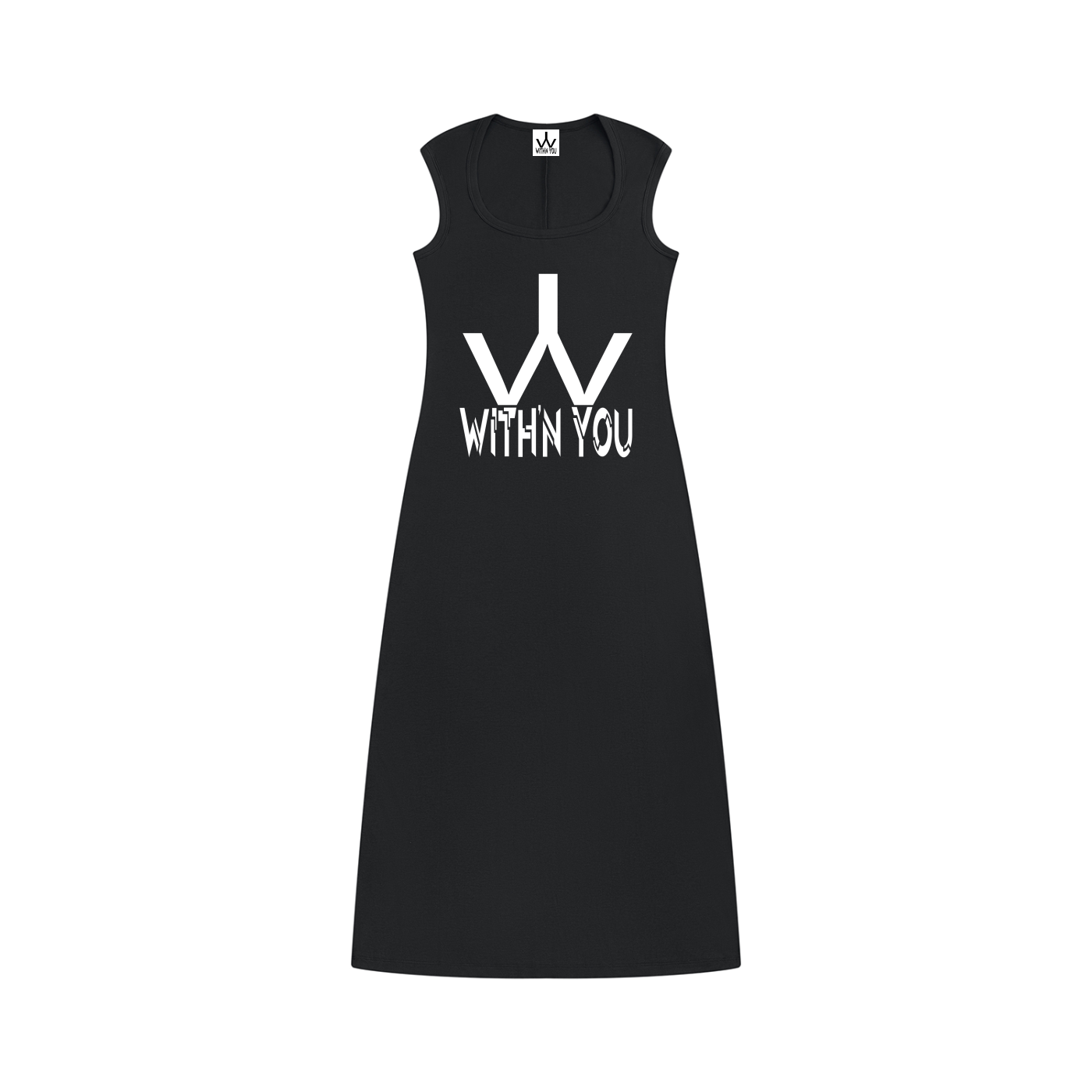 "WITH'N YOU" LOGO - WHITE - Women's Slim Sleeveless Dress
