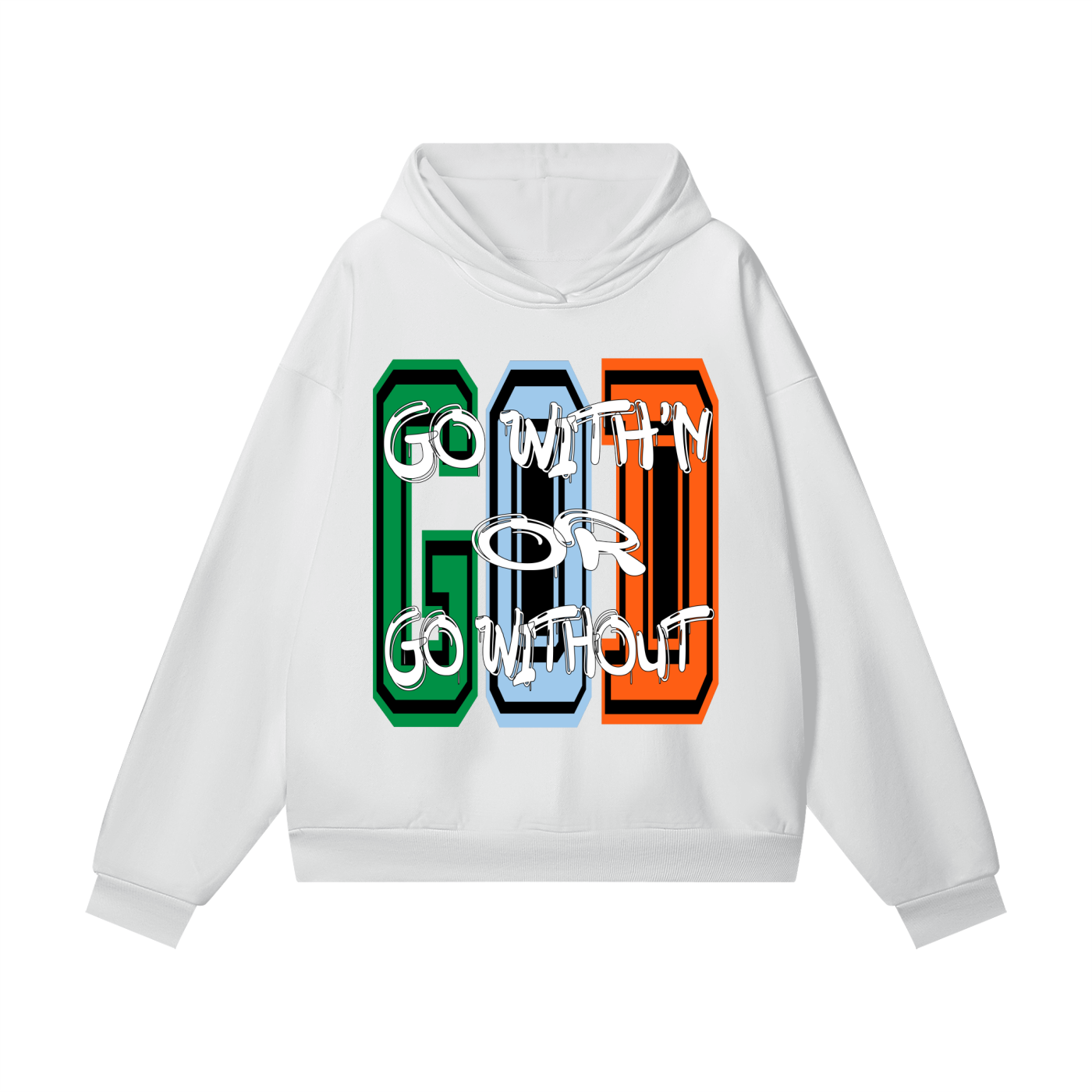 "GO WITH'N" - COLORS 2 - Heavyweight Hidden Pocket Fleece Hoodie