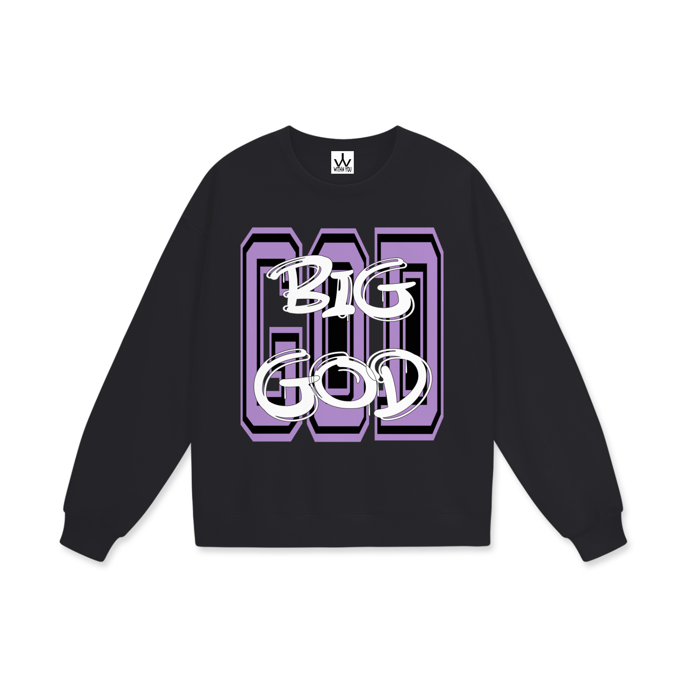 "BIG GOD" - PURPLE - Heavyweight Drop Shoulder Sweatshirt