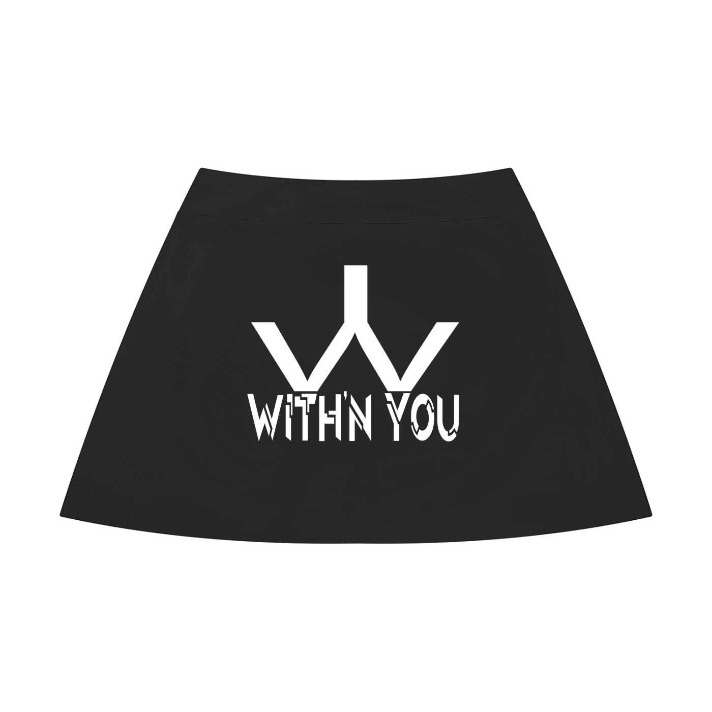 "WITH'N YOU" LOGO - WHITE - Women’s High Rise A-Line Skirt