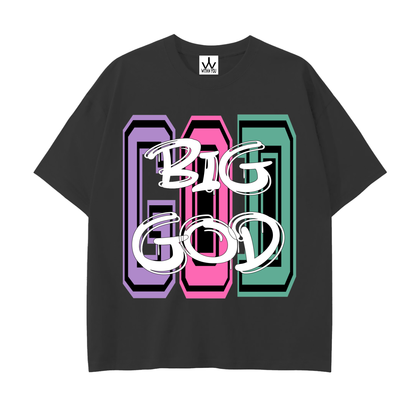 "BIG GOD" - COLORS 3 - Drop Shoulder Cotton T-Shirt