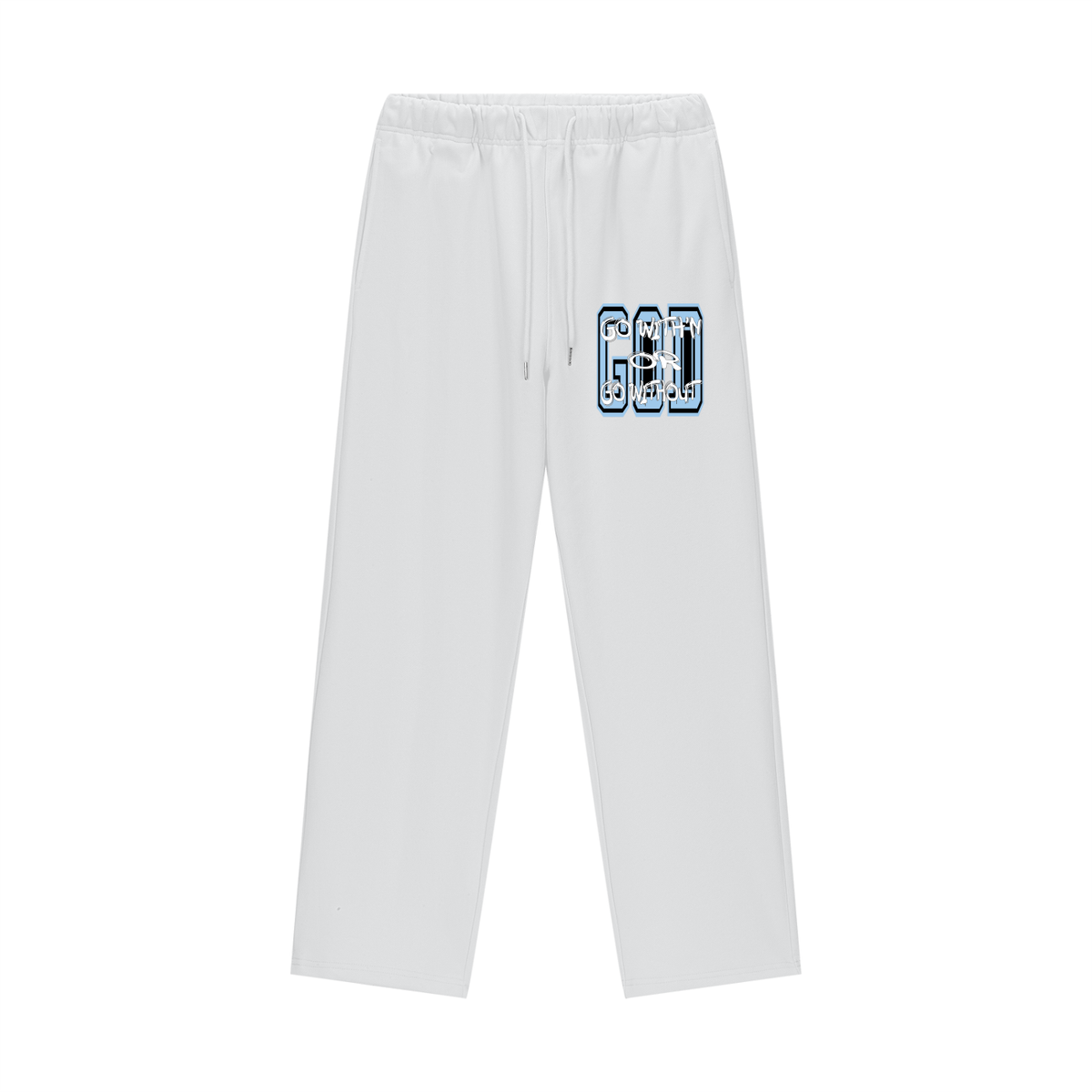 "GO WITH'N" - CAROLINA BLUE - Heavyweight Fleece Straight Leg Pants