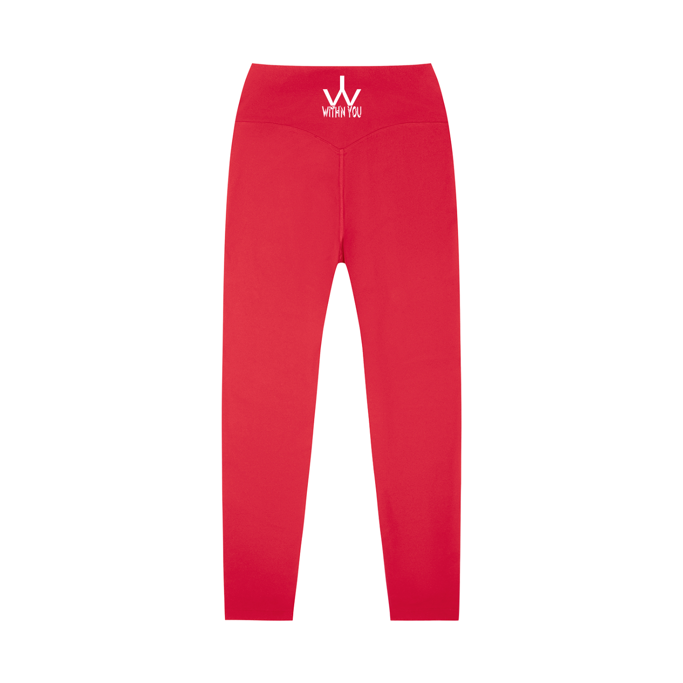 "WITH'N YOU" LOGO - WHITE - High-Waisted Yoga Leggings