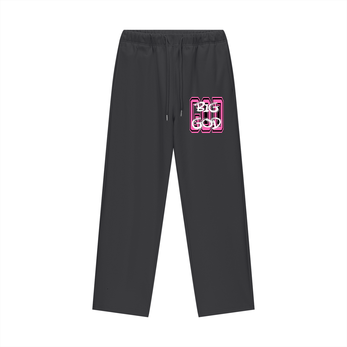 "BIG GOD" - PINK - Heavyweight Fleece Straight Leg Pants